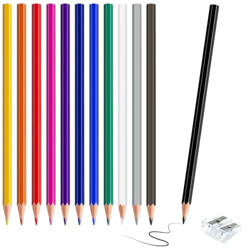 12 PCS Colored Pencils for Kids, Pre-sharpened Art Pencils Back to School Supplies Set, Drawing Sketching Pencils for Students, Teachers, Classroom - color: colored