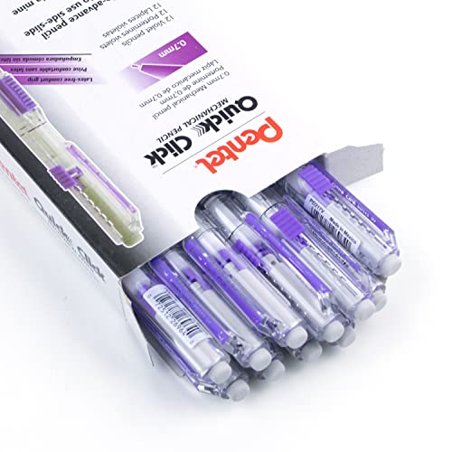 Pentel QUICK CLICK Mechanical Pencil (0.7mm), Violet Barrel, Box of 12 Pencils (PD217V) - color: Violet, size: 12 Count (Pack of 1), style: 0.7mm