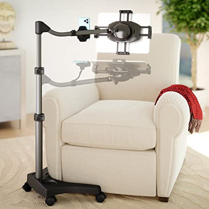 Levo V16 Tablet Floor Stand for iPads, iPad mini, New iPad Pro, Galaxy, Nexus, Xoom, Surface Pro, Miix, Nook, Fire, and Other Tablets and eReaders Black Color