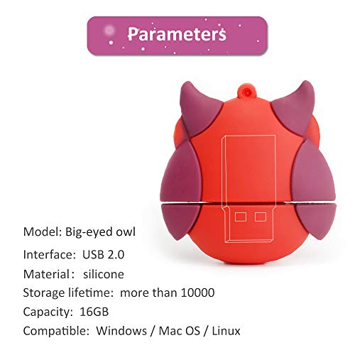 Cute Animal Shape USB Flash Drive Memory Stick Thumb Drive (16GB, Owl) - color: Owl, size: 16GB