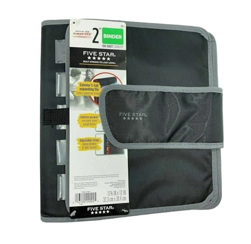 Mead Five Star Binder - Zipper 2 Inch 3-Ring Binder, Expansion Panel and Expanding File, 580 Sheet Capacity Assorted Colors