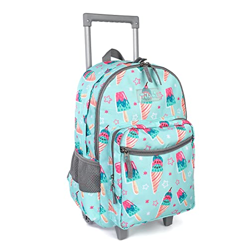 Tilami Rolling Backpack 18 inch Double Handle Wheeled Boys Girls Travel School Children Luggage Toddler Trip, Icecream Green - color: Icecream Green