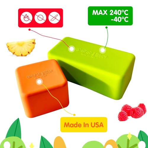 IELEK Silicone Bento Lunch Box Dividers Reusable Bento Box Containers Bundle Accessories- Non-Toxic, BPA Free, Dishwasher Safe - color: Rectangle(Blue+Green)+Square(Purple+Yellow+Red+Orange)