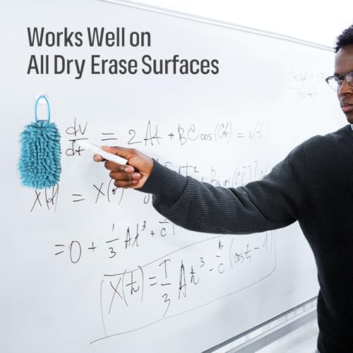 loukin Shag Dry Erase Eraser (3.4 Fl Oz Whiteboard Cleaner Included), Whiteboard Eraser with Suction Cup, Microfiber, Washable, for Classroom, Home and Office Use, Blue - size: Blue