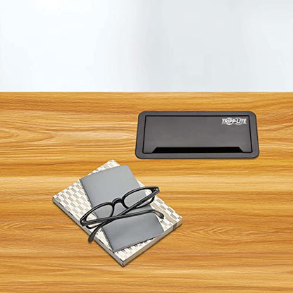 Tripp Lite in-Desk 2-Outlet Power + 5-USB Charging Dock - Phone, Ethernet & HDMI Ports for Cable Management - 4 USB-A & 1 USB-B Ports, Hinged Door, 10 ft Cord, (PS222DATAM)