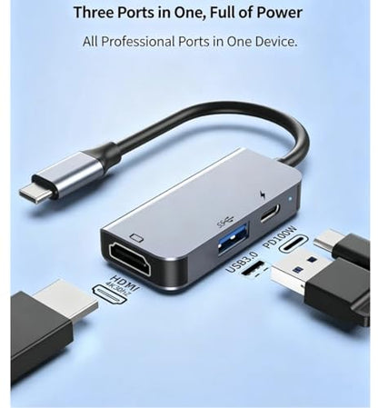 Small USB C HUB for Laptop, USB C Dongle for MacBook Pro, XPS | USB C Docking Station, USB C Splitter for iMac, iPhone 17, XPS, with Card reader+usb a to c adapter, 3-pcs set - color: C to HDMI