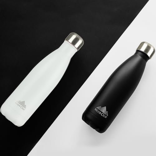 Mont-Clair Stainless Steel Water Bottle, Vacuum insulated - BPA Free, 12h Hot & 24h Cold Drinks, Metal Water Bottle 25 oz Leakproof, Ideal for Adult, Kids, Running - Black - color: Black, style: 25 Ounces