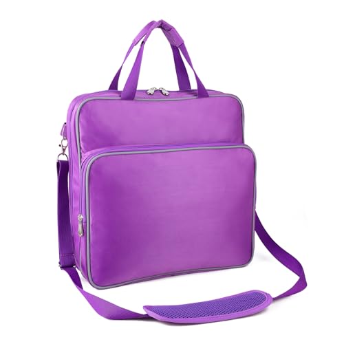 Edraco Zipper Binder, 2 Inch 3-Ring Binder with Zipper, Multi Pockets Organizer Binder, 500 Sheet Capacity, Comes with Shoulder Strap, Purple - color: Purple
