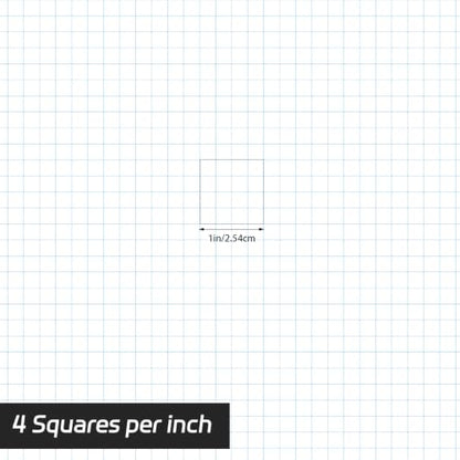 Thboxes 1 Pack 22"x17" Engineering Graph Paper 50 Sheets 4x4 Quad Ruled | Easy Tears Off Grid Paper Pad, Giant Drafting Pad for Office School Engineer Architect Designer Mathematician Draftsman