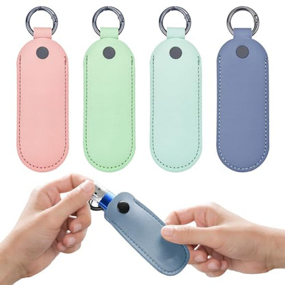 4PCS Flash Drive Case, Leather Storage Case, Flash Drive Storage Bag Pen Drive Protective Cover Memory Stick Case (Style 2) - color: Powder + Light Blue + Sky Blue + Light Green