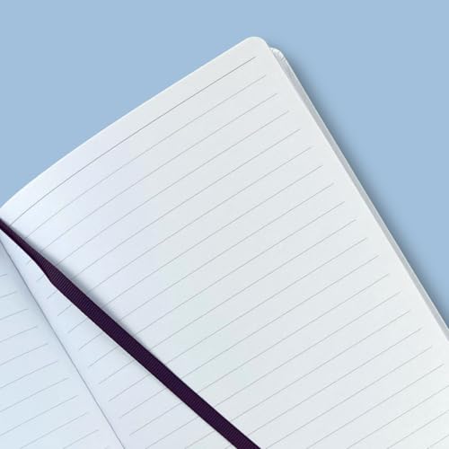 RICCO BELLO Wide Ruled Hardcover Diary Journal, Seal | For Kids & Tweens, Bookmark & Band Closure, Storage Pocket, 5.7 x 8.4 Inches, 192 Pages - color: Blue Seal