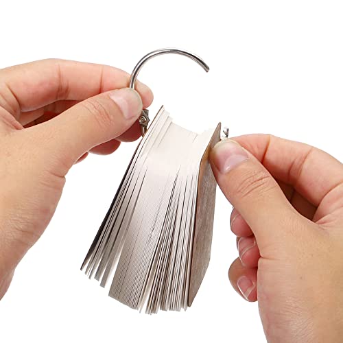 PATIKIL Blank Index Cards with Ring, 600Pcs Blank Flash Card 2.8x1.6" Study Note Cardstock for Memory Learning Studying Office Supplies, Brown White - color: Brown White