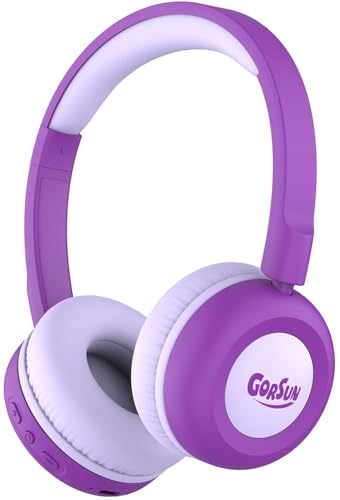 Kids Bluetooth Headphones,Toddler Headphones with Microphone,85dB Volume Limited,Bluetooth 5.4 Twistable Lightweight Kids Wireless Earphones for Boy Girl Tablet Travel School - color: Purple