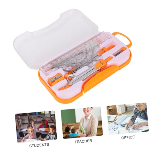 Metal Compasses Set with Drawing Ruler Tool and Geometry Ruler Set, 10pcs Math Drawing Kit for Students, Sturdy Metal Geometry Tools for School Exams and Drafting Random Color