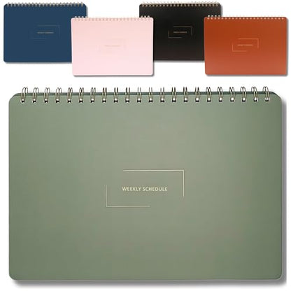 Undated Weekly Schedule | Business Planner | 8.25” x 11.75” ADHD Organizer | Premium Multi-Layout Schedule | Evergreen | Landscape Layout - color: Evergreen, size: Weekly Schedule - Landscape
