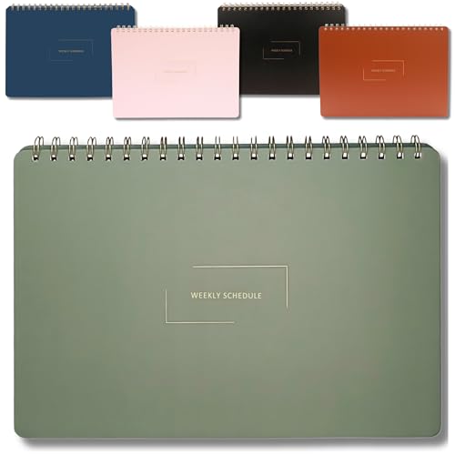 Undated Weekly Schedule | Business Planner | 8.25” x 11.75” ADHD Organizer | Premium Multi-Layout Schedule | Evergreen | Landscape Layout - color: Evergreen, size: Weekly Schedule - Landscape