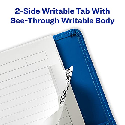 Avery Margin Ultra Tabs, 2.5" x 1", 2-Side Writable, White, 24 Repositionable Page Tabs (74789) - size: 24 Count (Pack of 1)