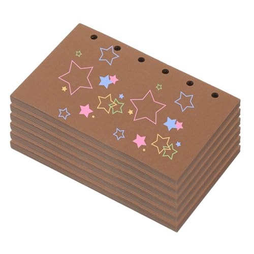 PATIKIL Colored Loose Leaf Paper, 5" x 3.2"(A7) 300 Sheets 6 Holes Punched 150GSM Blank Binder Refill Paper Supplies for Office Note Taking Teacher Planner Journal Notebook, Brown - color: Brown, size: 5" x 3.2"