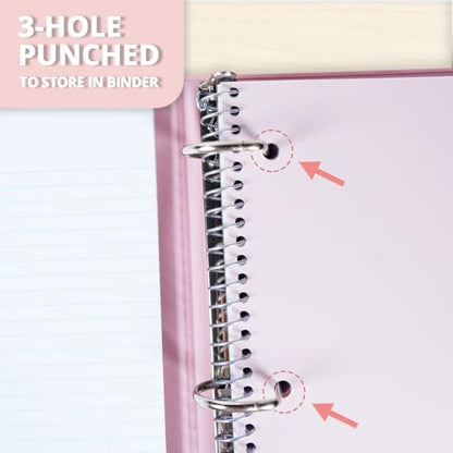 ONAVIA 1 Subject Spiral Notebook College Ruled 3 Pack, 200 Pages, Black | 100 Sheets, 9 x 11 in, Waterproof Plastic Cover, Durable, 3-Hole Punched, Divider, Double-Sided Pocket, Study - color: Black, size: 8.5 x 11''