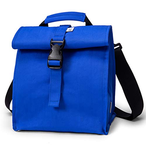 SUNNY BIRD Insulated Lunch Bag Rolltop Lunch Box (Blue) - color: Blue