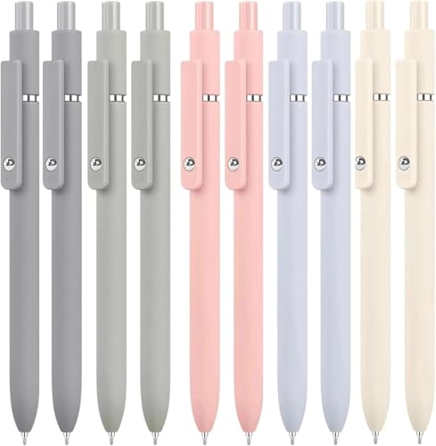 Vanhench 10 Pcs Gel Pens, 0.5mm Fine Point Smooth Writing Pens for Journaling Note, Preppy Stuff Aesthetic for Nurse Gifts, Birthday White Elephant Gifts, Stocking Stuffers (10PCS Morandi) - color: 10PCS Morandi (Black Ink)