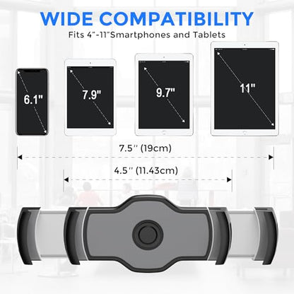 AboveTEK Tablet Stand Holder, Stylish Aluminum iPad Stands, Foldable 360° Swivel Table Stand Holder fits 4-11" Tablets/Smartphones for Kitchen Bedside Office POS Showroom Reception (Black) (Pack of 3) - color: Black, size: 4"-11" (Pack of 3)