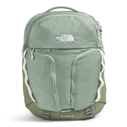 The North Face Women's Surge Commuter Laptop Backpack - Everyday Travel Bag, Laptop Sleeve, Water-Repellent, Slate Moss/Bark Mist, One Size - color: Slate Moss/Bark Mist