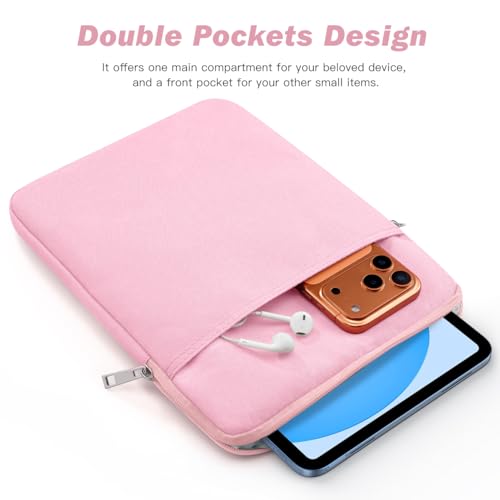 Dadanism 9-11" Tablet Sleeve Bag Carrying Case for iPad (A16) 11th Gen 11", iPad 10th Gen 10.9" Air 5/4, iPad Air/Pro 11", iPad 9/8/7th 10.2", Galaxy Tab A11+ Plus 11"/S9 FE, Tab M11 11",Flowers Pink - color: Flowers Pink, size: 9-11 inch