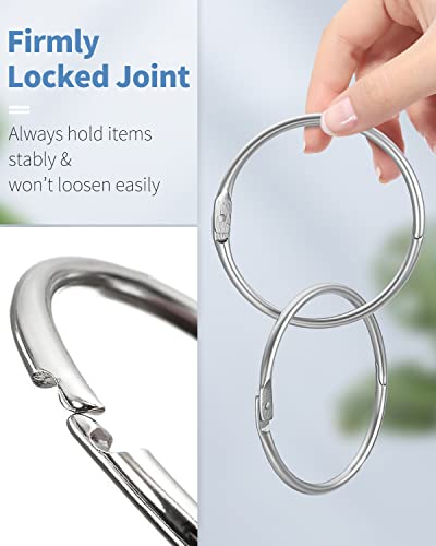 Pawfly 12 Pack Loose Leaf Binder Rings 3 Inch Smooth Steel Book Rings for Index Cards Flash Cards Receipts Memos Photos and Files Heavy Duty Organizers Loops for Office School and Home Use - size: 3 Inch 12 Pcs