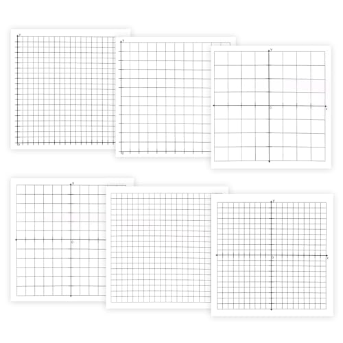 6 Packs Graph Paper Sticky Notes 300 Sheets 3 x 3 Inch Mini Graph Pads 20 x 20 Four Quadrant X Y Axis Coordinate Plane Post It Adhesive Grid Sticky Notes for Office School Math Supplies（6style） - style: 6style