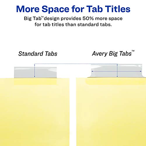 Avery 8-Tab Binder Dividers, Insertable Clear Big Tabs, 48 Packs (11112) - style: 48 Sets