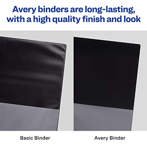 Avery Durable View 3 Ring Binder, 4 Inch Slant Rings, 6 White Binders (09801) - size: 4", style: 6 Pack