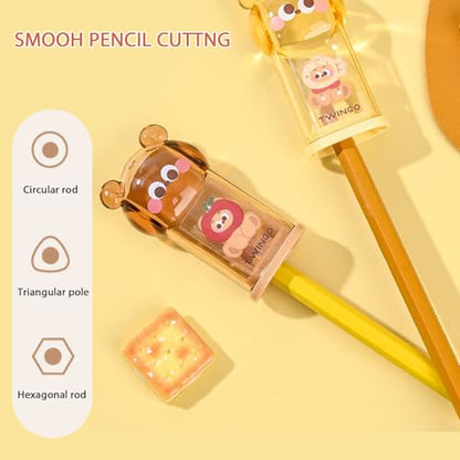 Cute Bear Stationery Set,Including 3Pcs Cute Bear Pencil Sharpeners, Kawaii School Supplies for Kawaii Office School Home Supplies - style: bear