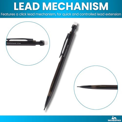 1InTheOffice Mechanical Pencils 0.7mm, HB2.5, Black Lead, 48 Pack