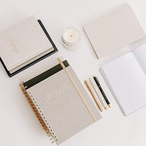 Sweet Water Decor Cute Motivational Lined Composition Notebook for Women, 100 Ruled Pages for Writing, Diary with Fabric Inspirational Cover (Tan She Believed She Could) - style: Tan She Believed She Could