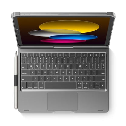 edaiser Swivel Keyboard Case for iPad 11th (A16) & 10th Generation, Gray | 360 Degree Rotatable Protective Cover | Pencil Holder | Multi-Touch Trackpad | RGB Backlit | Flexible Adjustable View Angle - color: Space Gray, size: iPad 10th/11th (a16)