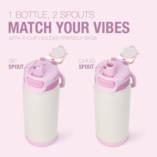 ZULU Powerfill Pro 18oz Kids Stainless Steel Water Bottle with Quick Fill Lid, Triple Wall Vacuum Insulated, Leak Proof Locking Lid, Sip & Chug, Reusable, BPA Free, Dishwasher Safe, Ivory Blush - color: Ivory Blush