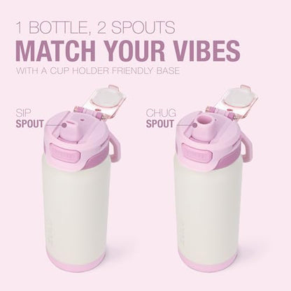 ZULU Powerfill Pro 18oz Kids Stainless Steel Water Bottle with Quick Fill Lid, Triple Wall Vacuum Insulated, Leak Proof Locking Lid, Sip & Chug, Reusable, BPA Free, Dishwasher Safe, Ivory Blush - color: Ivory Blush