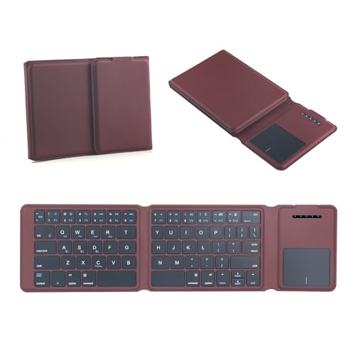 iPazzPort Foldable Bluetooth Keyboard for iPad, Portable Wireless Travel Keyboard with Multi-Device Pairing, Rechargeable Compact Keyboard for Tablet, Phone, Laptop, iOS Android Windows Mac