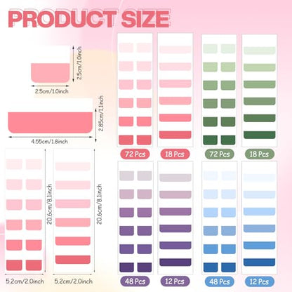 300 Pcs Sticky Index Book Tabs Bible Tabs Gradient Repositionable Page Tab Labels for Notebooks File Classification (Colorful) - color: Colorful