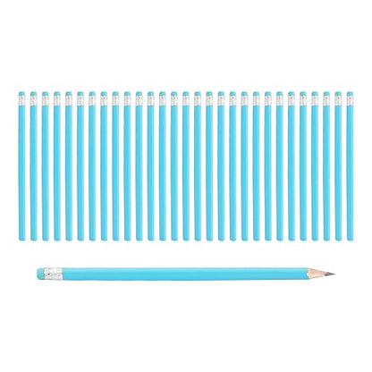 pson 30Pcs HB Graphite Pencils with Erasers, Unsharpened Round Triangular Grip Pencils for School, Office, Drawing, Sketching, and Writing(Blue) - color: Blue