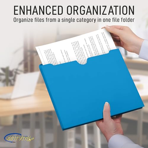 Blue File Jackets, 1 Inch Expansion, Letter Size, Reinforced Straight-Cut Tab, 6 Pack - color: Blue, style: 1 Inch Expansion