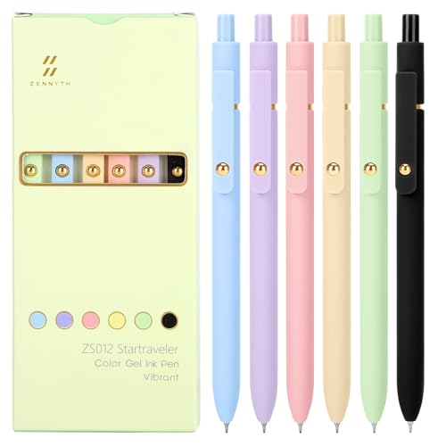 Ddaowanx Colorful Gel Pens, 0.5mm Fine Point Retractable, Cute Pens with Colored Writing and Sketching, Nursing School Essentials,School Supplies, Gifts for Nurse (12Pcs-Aesthetic Colors) - color: 12Pcs-Aesthetic Colors