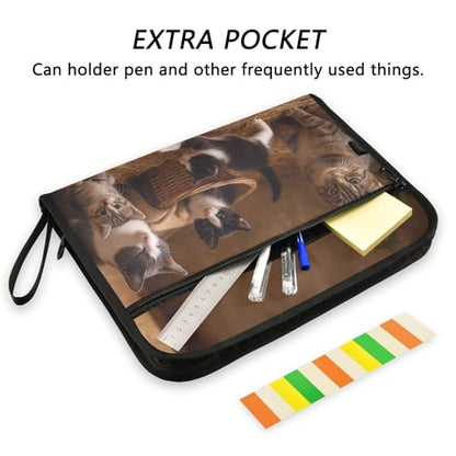 Cat Family Expanding Accordion File Folder with 13 Pockets and Zipper Closure - color: Cat Family