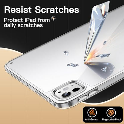 JETech Clear Case for iPad Pro 11-Inch M5/M4 2025/2024 (6th/5th Generation), Anti-Yellowing Transparent Shockproof Slim Tablet Back Cover with Hard PC Back and Soft TPU Bumper - size: iPadPro11(2025/2024)