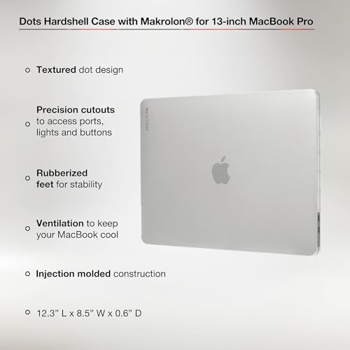 Incase Dots Hardshell with Makrolon® - MacBook Pro 13 inch Case - 2022, 2020, M2, M1 - MacBook Case, Laptop Cover, Protective Hard Shell, Scratch Resistant (Clear) - color: Clear