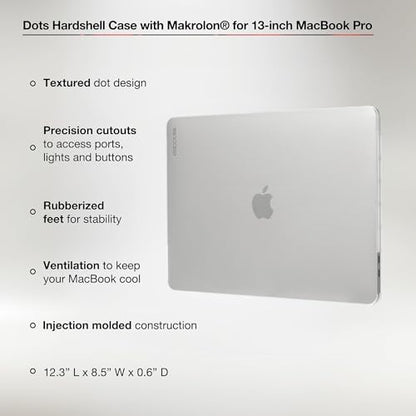 Incase Dots Hardshell with Makrolon® - MacBook Pro 13 inch Case - 2022, 2020, M2, M1 - MacBook Case, Laptop Cover, Protective Hard Shell, Scratch Resistant (Clear) - color: Clear