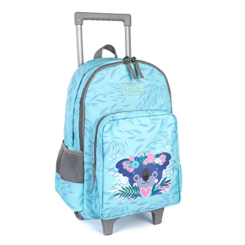 Rolling Backpack 18 inch Double Handle Wheeled Laptop Boys Girls Travel School Children Luggage Toddler Trip (Koala Blue) - color: Koala Blue