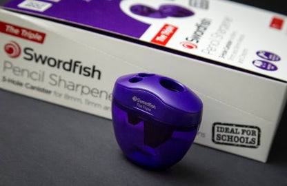 Swordfish 'The Triple' 3 Hole Canister Pencil Sharpener (Pack of 10) Ref: 40228 - size: pack of 10