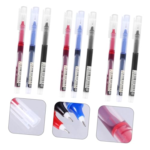 Lurrose 9pcs Quick-drying Gel Pen for School Office Smooth Writing Portable Sign Pens for Exams Journaling Creative Projects
